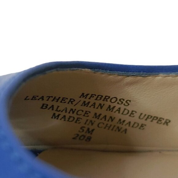 MARC FISHER Blue leather peep toe pumps - Picture 6 of 9